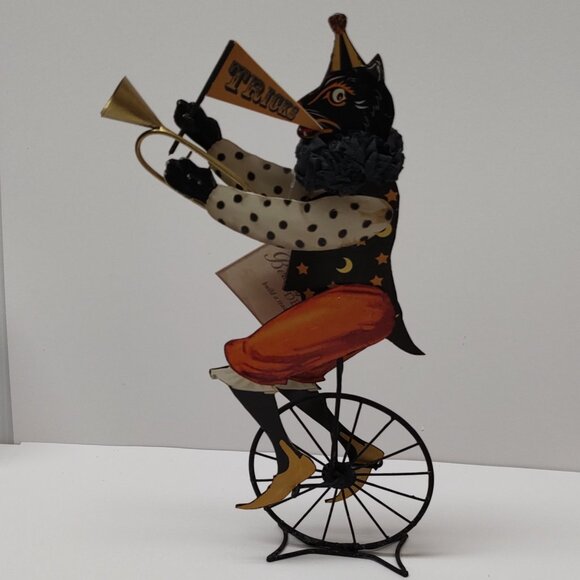 Bethany Lowe Designs Circus Cat On Unicycle - Picture 2 of 3